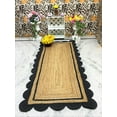 thumbnail image 1 of Indian Handmade Braided Natural Pure Jute with Black Scalloped Design Area Rugs Size 2 x 4 Feet ( 60 cm x 120 cm ), 1 of 3