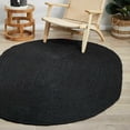 thumbnail image 1 of Indian Handmade Braided Pure Black Jute Area Rug 2.3 x 4 Feet Oval (69 cm x 122 cm), Home Decor Rugs, 1 of 5