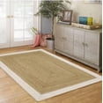thumbnail image 1 of Indian Handmade Braided Pure Jute with White Design Area Rugs , Floor Decor Carpet Size 2 x 4 Feet ( 60 cm x 120 cm ), 1 of 4