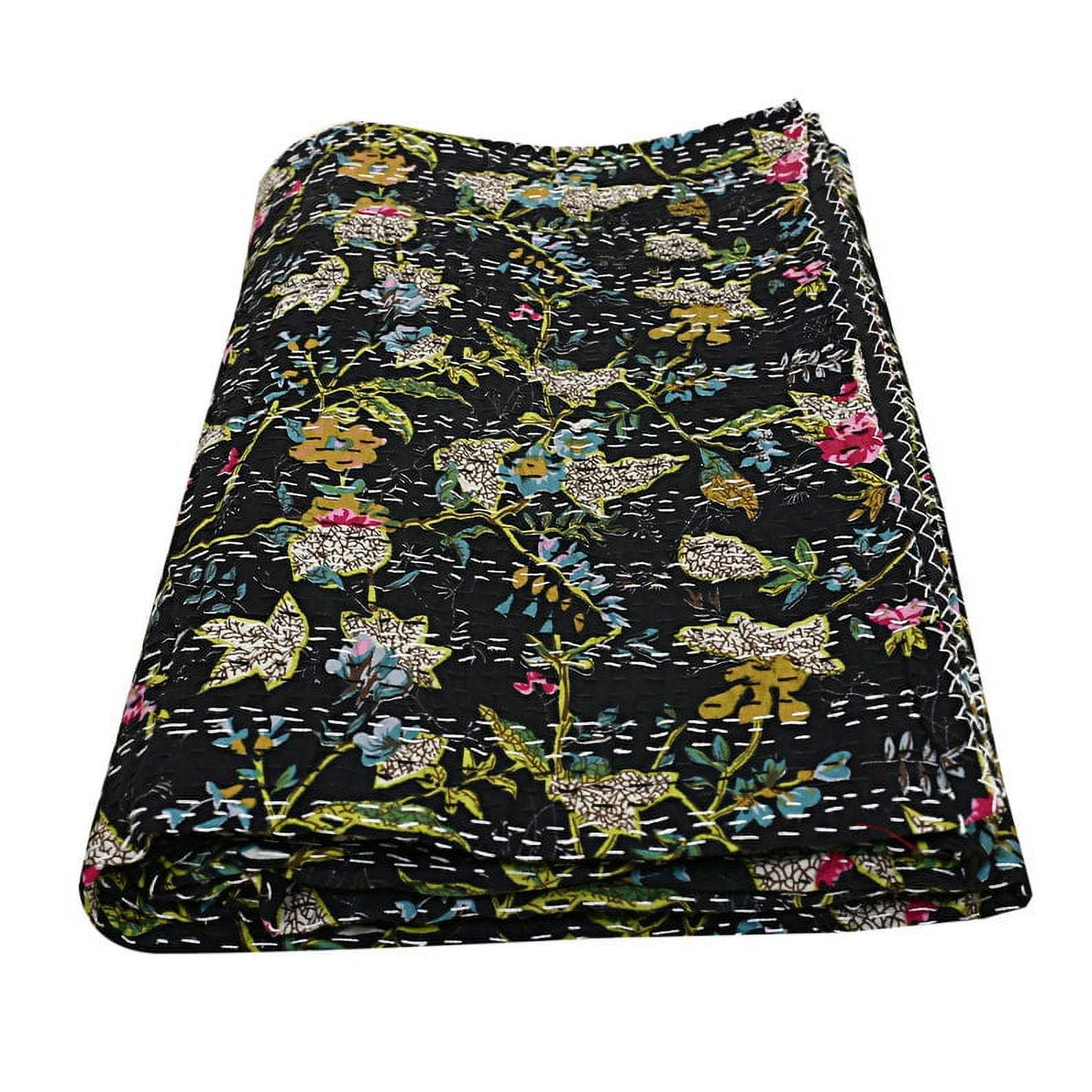 Indian Handmade Cotton Kantha Quilt Vinatge Blanket Quilted Paradise Kantha Bedding Throw Bohemian Bed Cover Kantha Gudari
