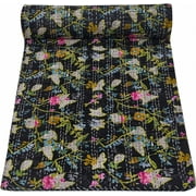 Indian Handmade Cotton Kantha Quilt Vintage Throw Blanket Floral Print Hippie Bohemian Bed Decor Quilt Cotton Bedspread