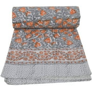 Indian Handmade Floral Cotton Pattern Kantha Bedspread, Kantha Quilt, BedCover, Blanket Throw Perfect for Gifting Kantha Gudari