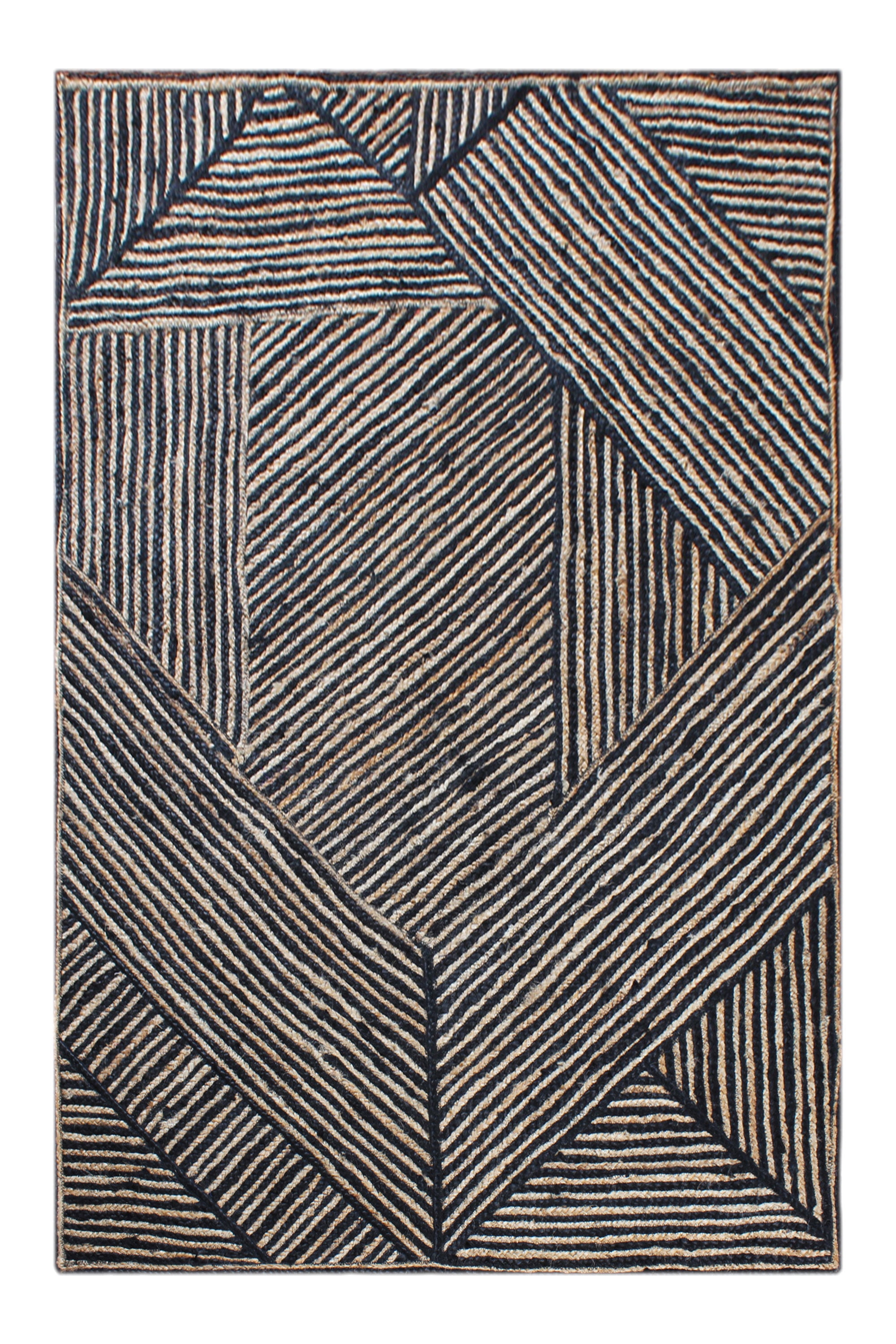 Indian Handmade Geometric Black Jute Dhurrie Hallway Runner Rug 