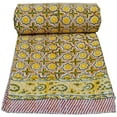 thumbnail image 1 of Indian Handmade Kantha Quilt Kantha Throw Kantha Bedspread Cotton Quilt Twin Size Quilt, 1 of 3
