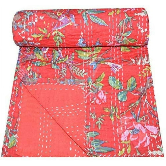 Indian Handmade Kantha Quilt Twin Size