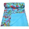 thumbnail image 1 of Indian Handmade Kantha Quilt Twin Size, 1 of 3