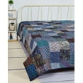 thumbnail image 1 of Indian Handmade Kantha Quilted Vintage Kantha Silk Quilt Boho Indian Patchwork Coverlet Throw Bedspread Blanket Bedcover Bedding Home Decorative Gudri, 1 of 4