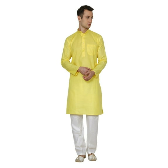Indian Handmade Light Cotton Linen Summer Wear Long Kurta Pyjama Dress Set