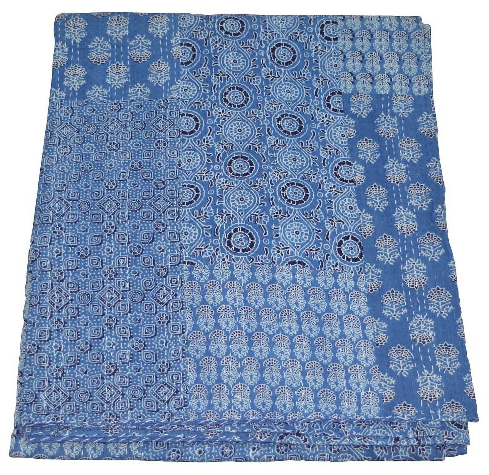 Indian Kantha Ajarkh Hippie Handgemaakte Queen Size Kantha Bedsprei Indian Kantha Ajarkh Hippie Handgemaakte Queen Size Kantha Bedsprei