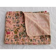 Indian Handmade Queen Cotton Kantha Quilt throw Blanket Bedspread Vintage Quilt