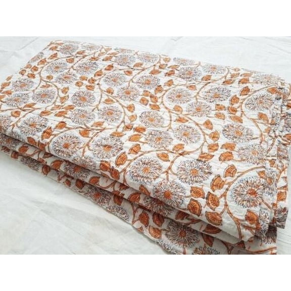 Indian Handmade Queen Cotton Kantha Quilt throw Blanket Bedspread Vintage Quilt