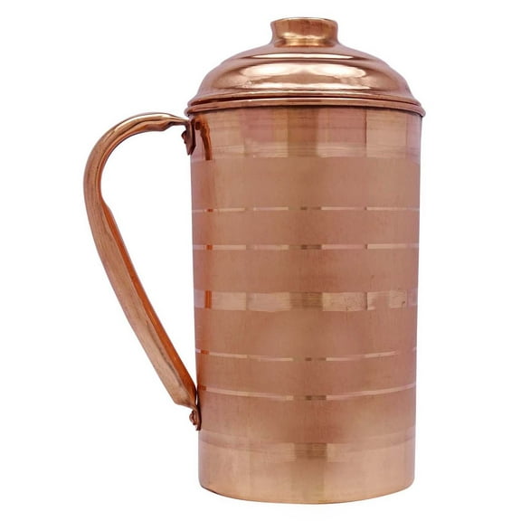 Indian Handmade Traditional Pure Copper Jug/Pitcher Storage Health Water Yoga Ayurveda