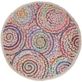 thumbnail image 1 of Indian Handwoven Braided Natural Jute with Multi Cotton Inner Gole Design Jute Round Rug, Bedroom, Entryways, Dining Room, Hallways, Kids' Rooms, Size - (10' Round), 1 of 4