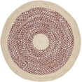thumbnail image 1 of Indian Handwoven Braided Natural Jute with Brown Cotton Round Rug, Bedroom, Entryways, Dining Room, Hallways, Kids' Rooms, Size - (5' Round), 1 of 3