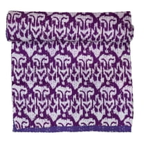 Indian Handwoven Purple and White Ikat Pattern Kantha Quilt, Bedspread, Blanket,Traditional Cotton Gudri (Twin Size - 60" x 90")