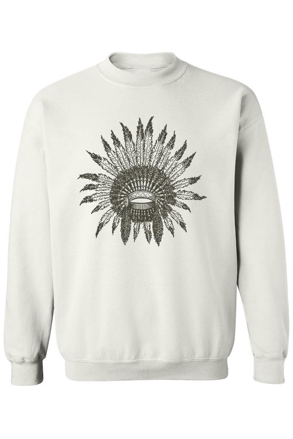 Indian Headdress Sketch Sweatshirt Men -Image by Shutterstock, Male Medium