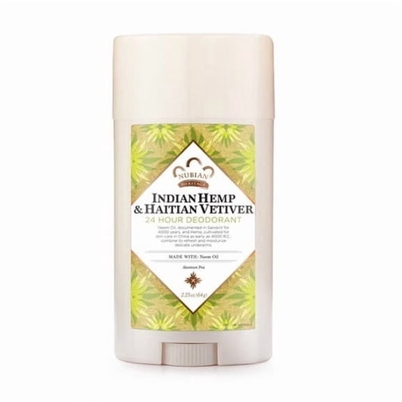 Indian Hemp & Haitian Vetiver 24 Hour Deodorant by Nubian Heritage for Unisex - 2.25 oz Deodorant Stick