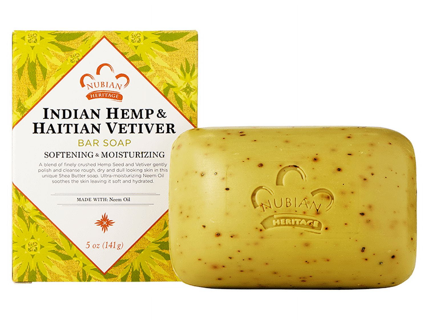 Nubian Heritage Bar Soap Indian Hemp And Haitian Vetiver - 5 Ounce