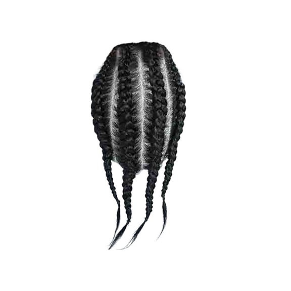 Indian Human Hair Braids Style Full Hand Made Lace Base Toupee for African Men  1B