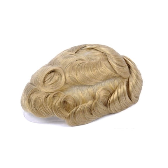 Indian Human Hair Men's Toupee Thin Skin Base Men's Capillary Prothesis 613# Blond