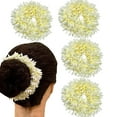 thumbnail image 1 of Indian Jasmine Hair Flowers - Perfect Gajra for Women's Hair Accessories White Gajra Artificial Flower Jewelry Handmade For Women (Set of 4), 1 of 5