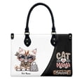 thumbnail image 1 of Indian Jungle Cat Bag, Personalized Leather Handbags For Women - Personalized Bag with Name - Tote Bags for Mom Grandma - Custom Gifts Ideas for Her, Gift for Cat Lover, Cat Mom, 1 of 7