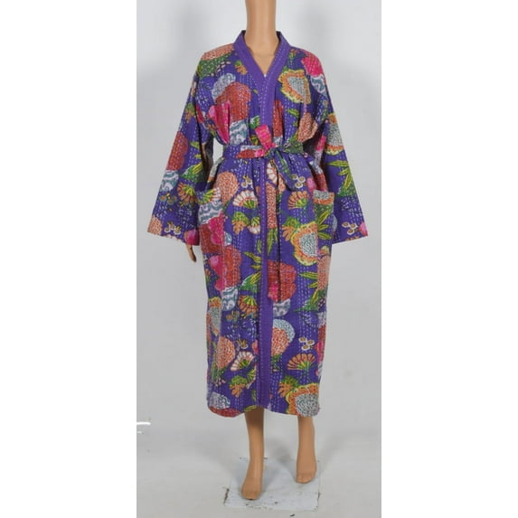 Indian Kantha Kimono, Bath Robe, Japanese Kimono, Kantha Kimono Robe, Kimono Cardigan, Beach Wear Cotton Robe Floral Kimono, Bridesman Robes