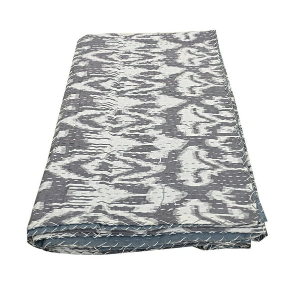 Indian Kantha Quilt Block Printed Kantha Blanket Cotton Kantha Bedspread Kantha Coverlet Throw king Size Kantha Bedcover 90x108