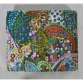 Indian Kantha Quilt Grey Paisley Print Bedspread Kantha Blanket Cotton