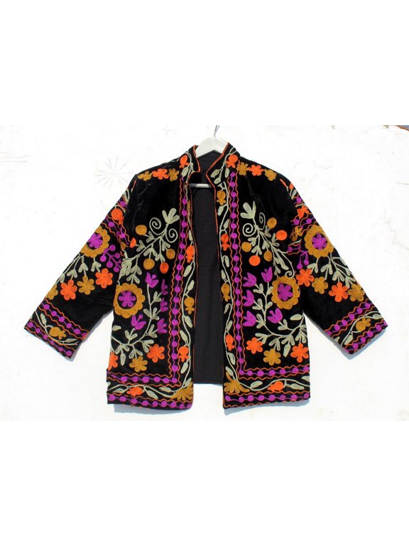 Indian Kantha Women's Cotton Jacket Bohemian Style Vintage Upper Wear Hippie Patchwork Coat For Everyday Wear
