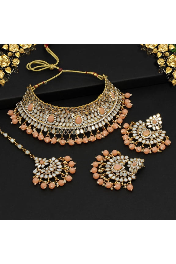 Indian Kundan Necklace Set | Indian Necklace Set With Earrings and Tikka | Necklace Set for Women | Indian Jewelry | Indian Jewellery