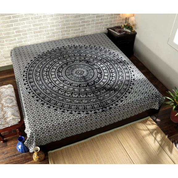 Indian Mandala Double Size Sheet Peacock Bedroom Living Room Art Wall Hanging Tapestry