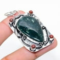 thumbnail image 1 of Natural Indian Moss Agate Gemstone 925 Sterling Silver Pendant 2.36", 1 of 1