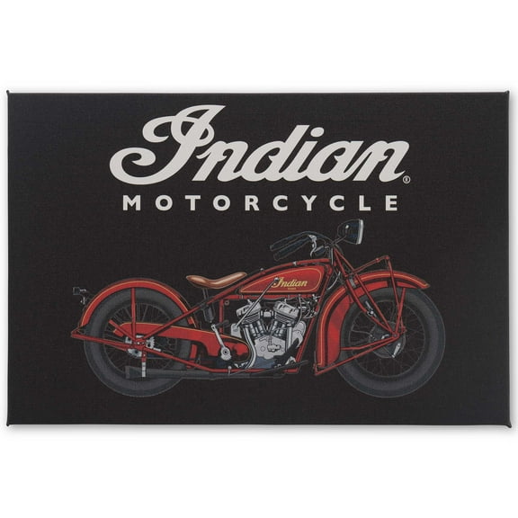 Indian Motorcycle Company Black Scout Canvas Wall Decor for Garage, Shop, or Man Cave
