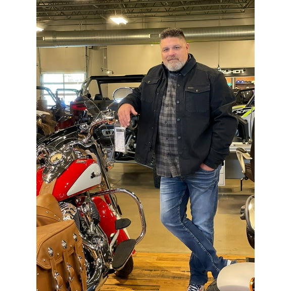 Indian Motorcycle Men's Canyon Denim Overshirt, Black | 2833363