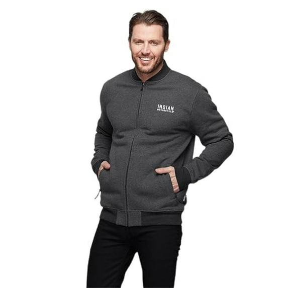 Indian Motorcycle Men's Colorblock Marl Zip Thru, Gray | 2833412
