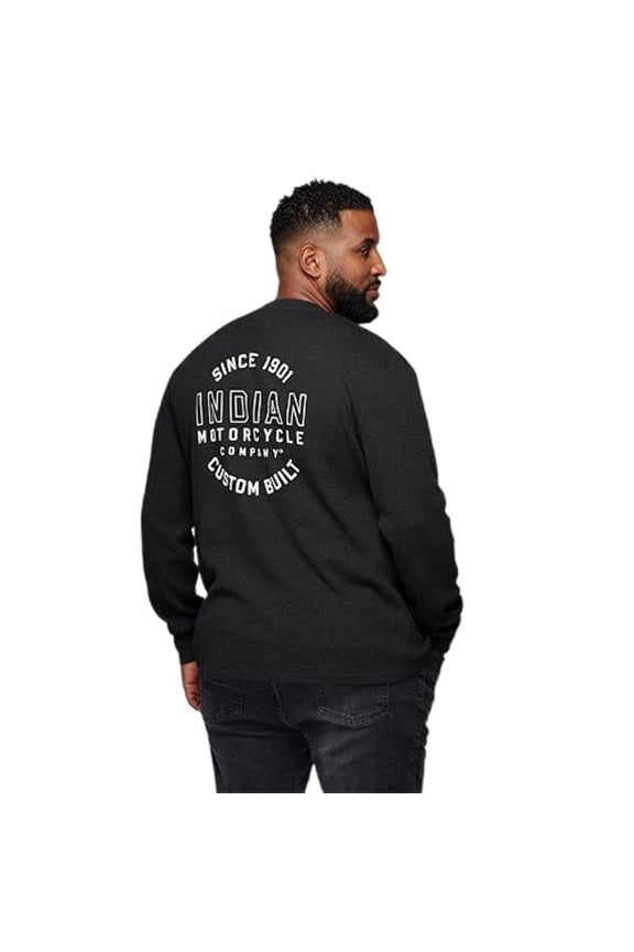 Indian Motorcycle Men's Custom Built Henley Long Sleeve T-Shirt, Black - 2XL - 283340712