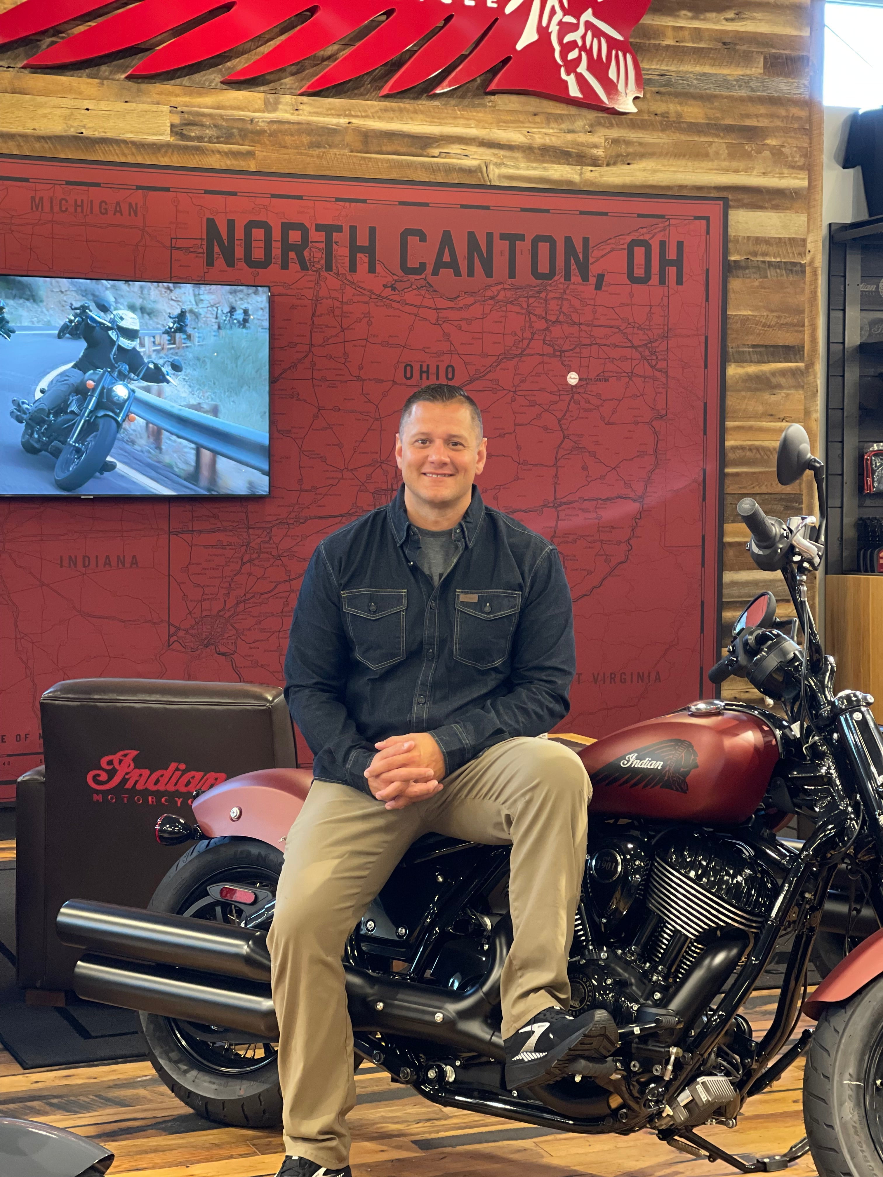 Indian Motorcycle Men's Heritage Denim Shirt, Navy - XL