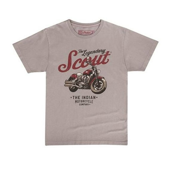 Indian Motorcycle New OEM Scout Script T-Shirt Grey Men's Small, 286617202