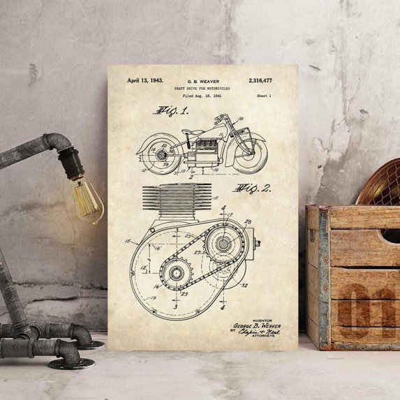 Indian Motorcycle Patent Art Poster 16 x 24 Inch Poster