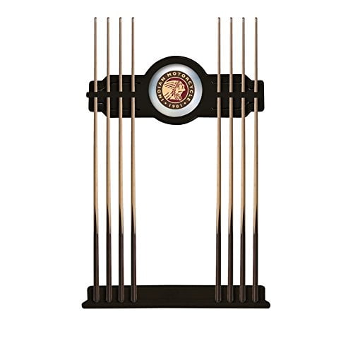 Indian Motorcycle Solid Wood Cue Rack with a Black Finish