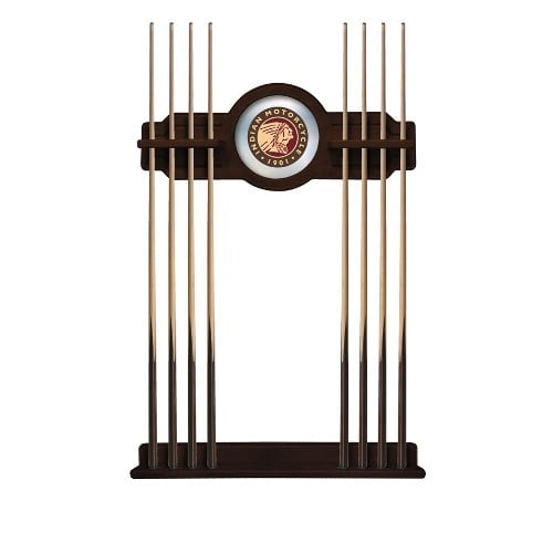 Indian Motorcycle Solid Wood Cue Rack with a English Tudor Finish