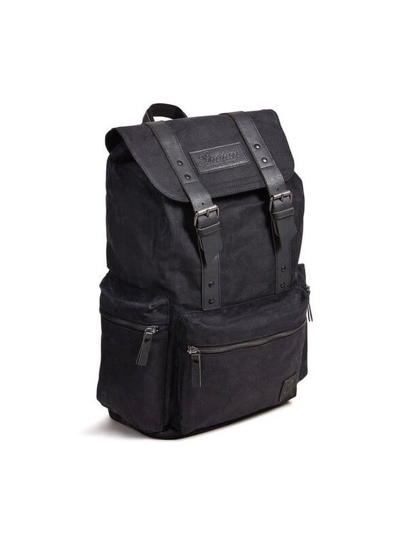 Waxed Canvas Backpack, Black | 2861696