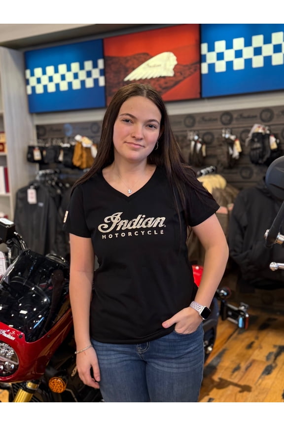 Women's Script Logo T-Shirt, Black | 2861928