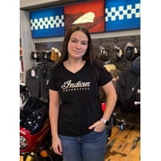 Indian Motorcycle Womens Script Logo T-Shirt, Black | 2861928