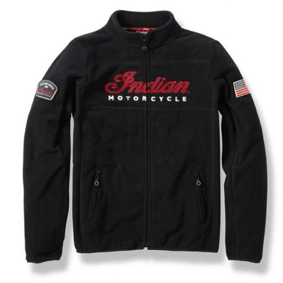 Indian Motorcycle Women's Zip Thru Fleece, Black | 2861666