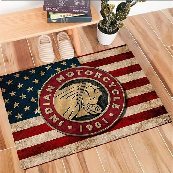 Indian Motorcycles Printed Carpet for Living Room Home Decoration Sofa Table Large Area Rugs Hallway Balcony Anti-slip Floor Mat