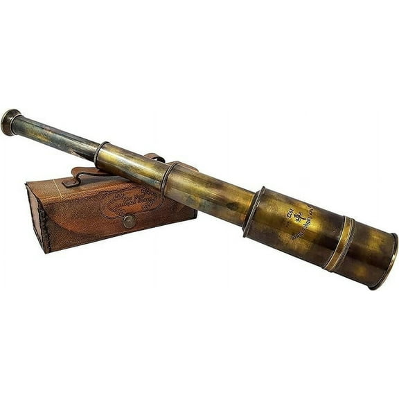 Indian Nautical Instruments Marine Telescope Collectible Nautical Spyglass for Kids Soldi Brass Pirate Functional Monocular Gifting Travellers Adventure Enthusiasts