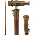 thumbnail image 1 of Indian Nautical Instruments Telescope Walking Stick Antique Finish Costume Wooden Cane Foldable Rosewood Stick Steampunk Style, 1 of 6