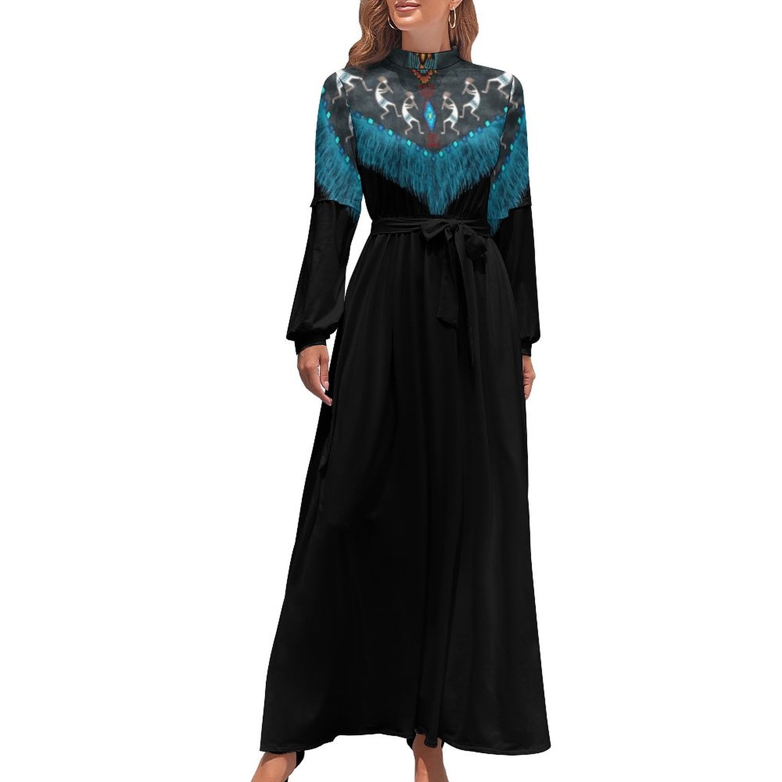 Indian Neck Shaw Long Dress women's clothing korea stylish elegant women's  dresses for wedding - Walmart.com